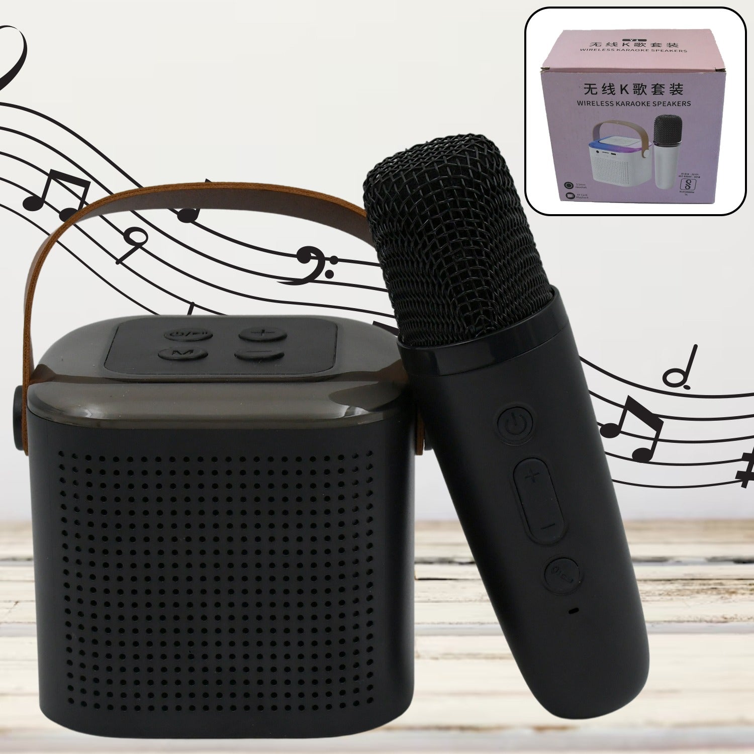 Wireless Speaker Microphone Set, RGB Light Support Memory Card PortableKaraoke Machine Perfect for Travel TV Wireless Speaker Microphone Set, RGB Light Support Memory Card PortableKaraoke Machine Perfect for Travel TV